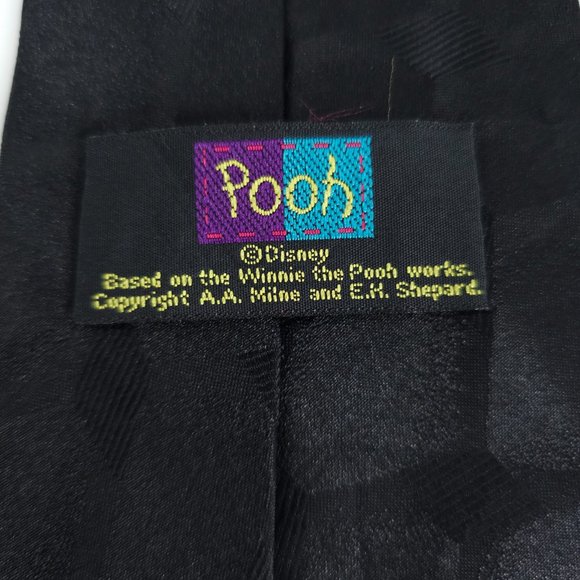 Disney Winne the Pooh Men Tie Tigger Eeyore Piglet Black Multi Size 57x4 - NWOT - Picture 4 of 7
